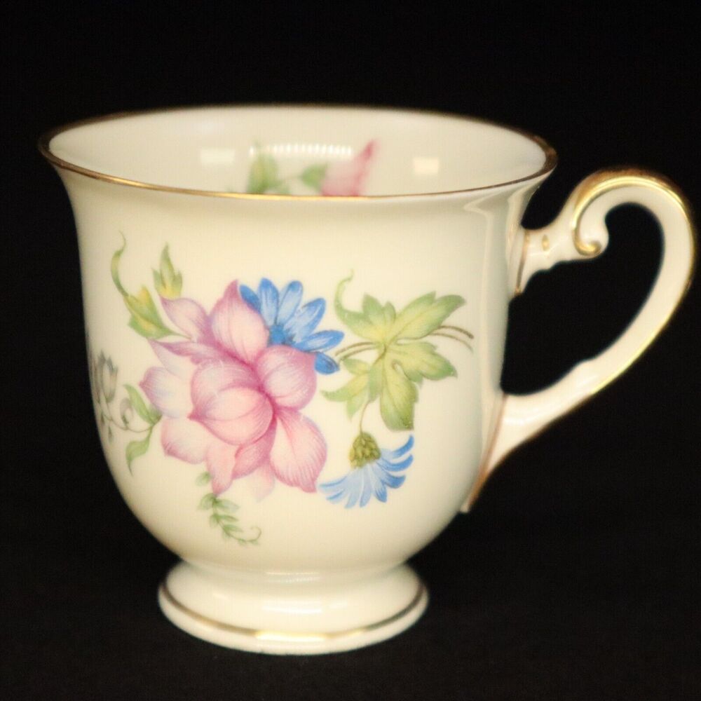 Teacup purple and blue floral R/Y Hohenberg Bavaria Germany small